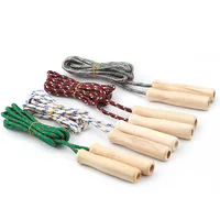 1 Pcs Wooden Handle Skipping Rope Color Random Gym Fitness Equipment School Group Sports Multi Person Jumping Rope color random 1
