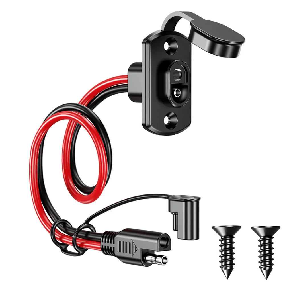 

DIY 12AWG SAE Power Socket Cable 30CM SAE Cable Universal Flush-Mountable Connector for Moto Battery Quick Connect Panel Mount