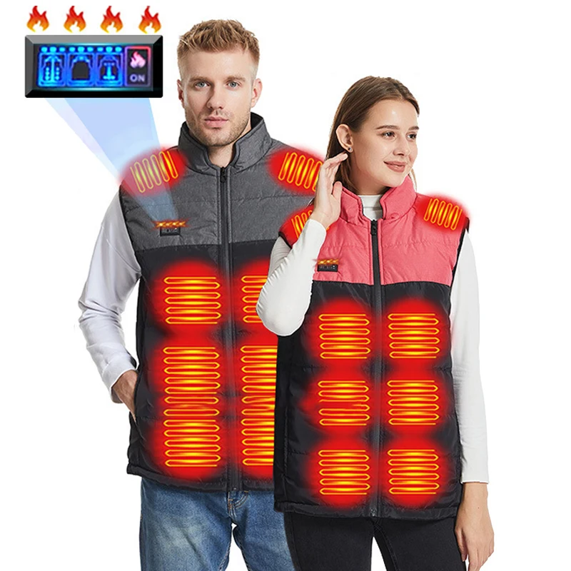 Heated Jacket 21 Areas Self Heating Vest Four Switch Control Men Women Thermal Vest Warm Winter