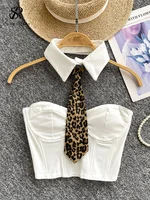 SINGREINY Female Retro Leopard Sensual Tank Tops Fashion Zipper Sheath Tank Top Women Halter Tie Streetwear Vintage Tank Tops - Image 2