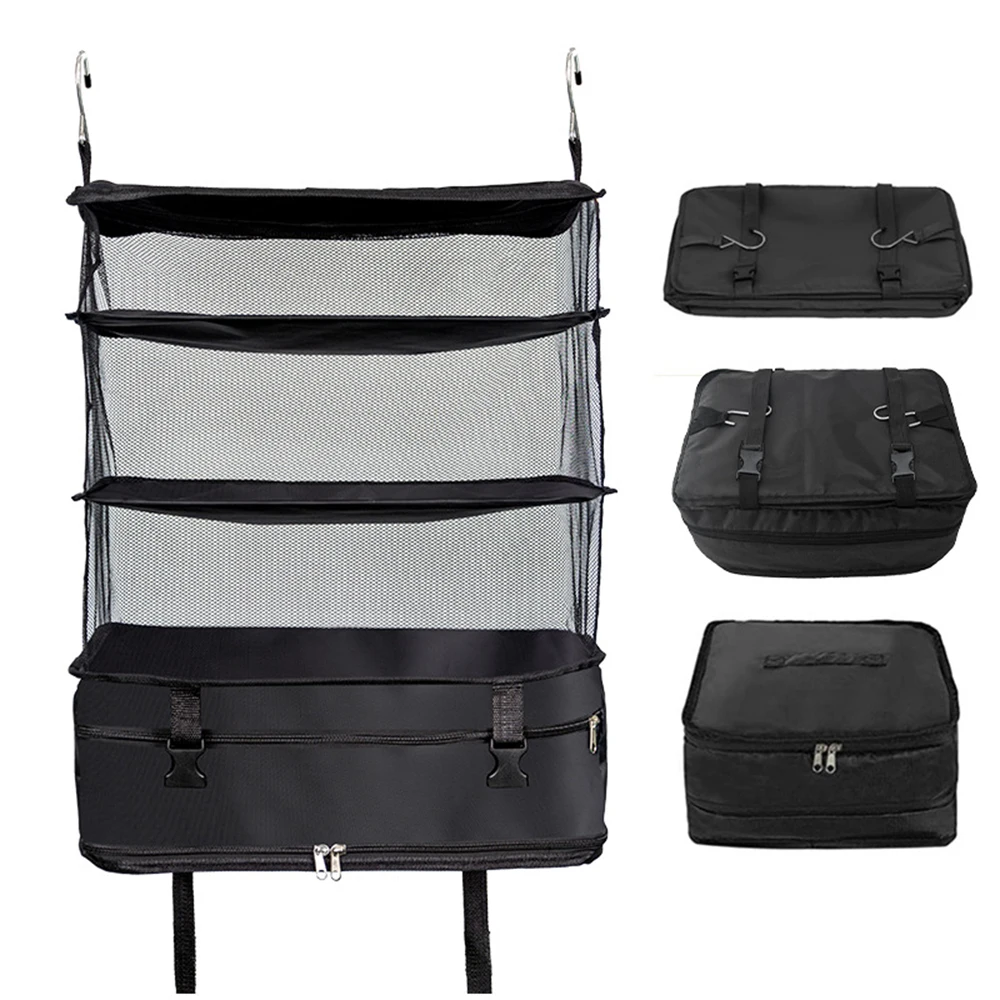 Portable Hanging Travel Luggage Organizer, Foldable Compartment Hanging Wardrobe, Travel Essentials. 3
