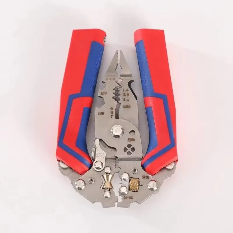 Versatile 9-In-1 Electrical Stripping and Crimping Tool with Voltage Tester