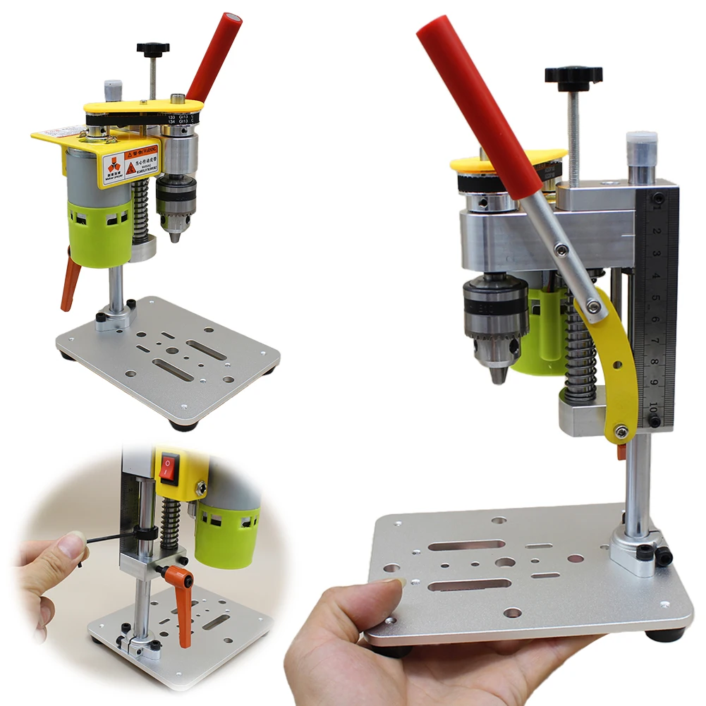 Mini Bench Drill Machine Precision CNC Table Drilling Machine B10 Chuck DIY High Precision Drilling Machine DIY Wood Metal Tools 2