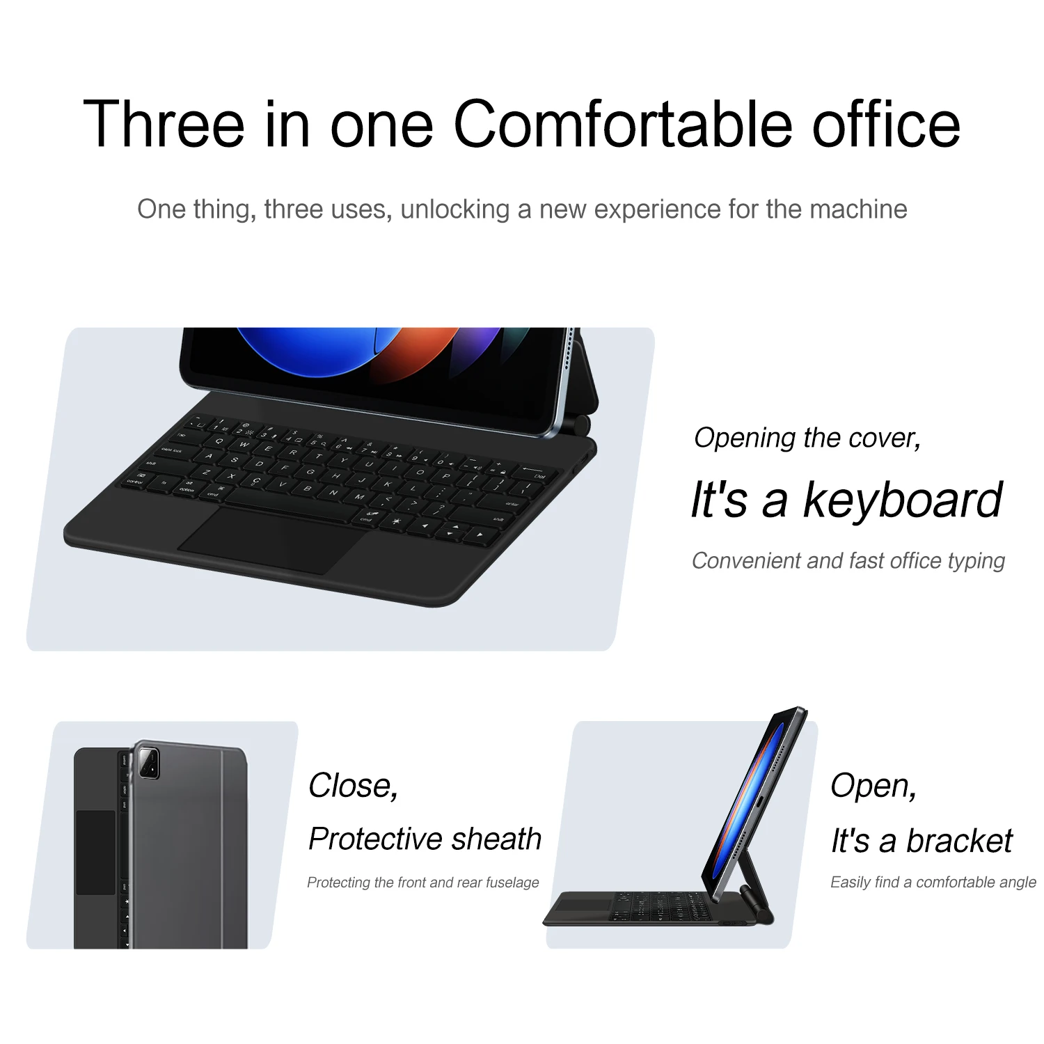 Backlight Magic Keyboard For XIAOMI Pad 6S Pro 12.4" Mi Pad 6s Pro12.4 Smart Case Portuguese Spanish Arabic German keyboard