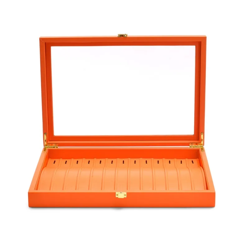 Oirlv Premium Leather Jewelry Tray with Transparent Lid Earrings Rings Organizer Box Multifunction Stackable Jewelry Box Drawer