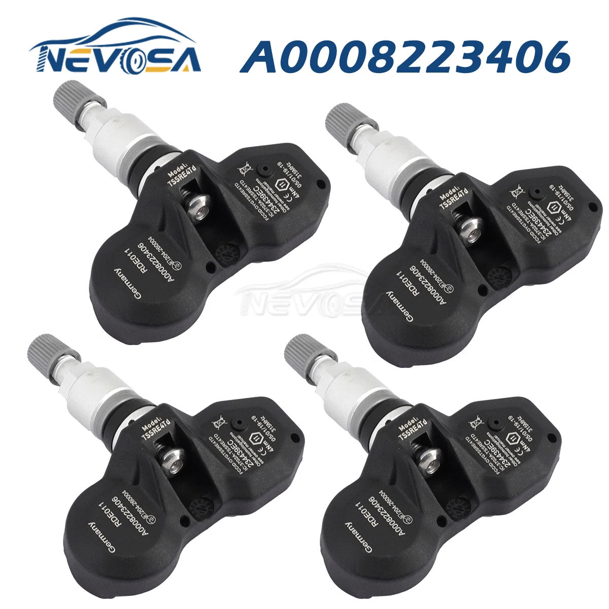 

NEVOSA TPMS Sensor For Mercedes-Benz CL CLK E S SL SLR Class Tire Pressure Monitoring System 315MHz A0008223406 A0055422418 4PCS