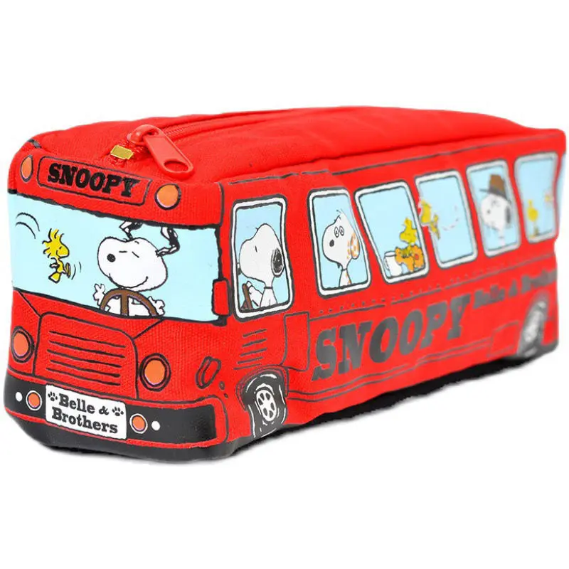 

Новинка, канцелярская сумка Snoopy, кавайная мультяшная креативная сумка для школы в автобусе, вместительная сумка для карандашей, детский под...