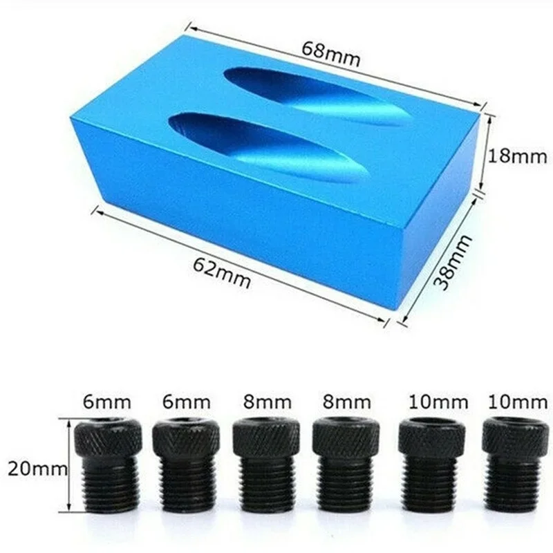 Woodworking Tools  Oblique Hole Screw Jig Locator Drill Bits 15 Degree Angle Drill Guide Set Hole Puncher Carpentry Tools