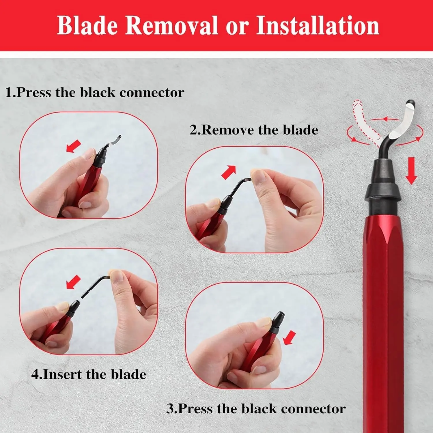 Deburring Tool RB1000 with 10Pcs BS1010 HSS Blades for Metal Aluminum Copper Plastic