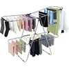 Clothes Drying Rack Foldable - 2 Level Stainless Steel Laundry Drying Rack with Height-Adjustable Wings, 33 Drying Rails 1