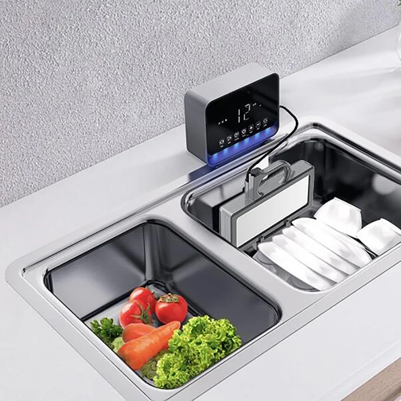 220v Compact/portable Dish Washer Sink Ultrasonic Dishwasher Home
