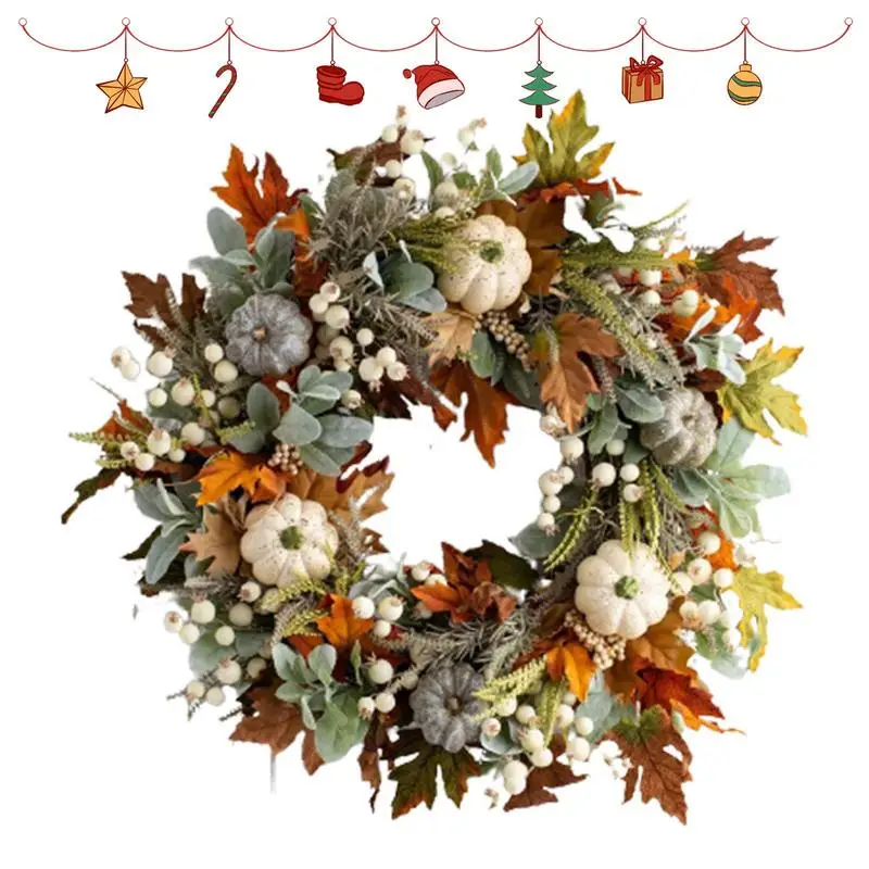 

Fall Wreath Decorations Maple Leaf Wreath Front Door Decor Fall Decoration Thanksgiving Wreaths Indoor Outdoor Door Hangings