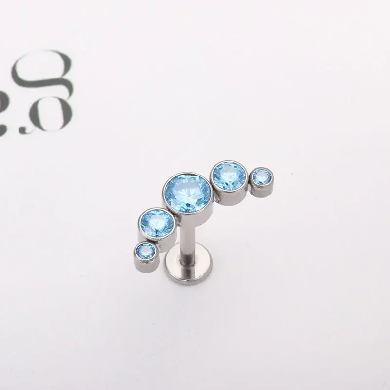 F136 티타늄 Cz 파이어 오팔 립 링 클러스터, 귀 연골 이주 나선 로브 귀걸이, 라브렛 펑크 클래식 피어싱 바디 쥬얼리