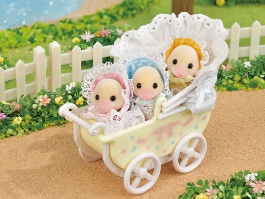 Sylvanian Families Darling Ducklings Baby Carriage Set Animal Toys Dolls Girl Gift New in Box 5601 4