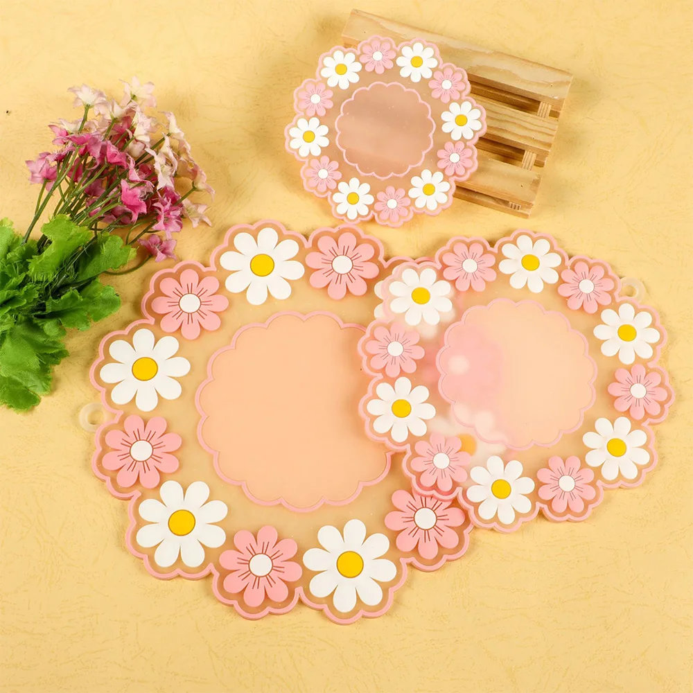 Cute Daisy Blossom Table Mat Daisy Placemat Dinner Plate Insulated Pads Milk Mug Coffee Cup Coaster Insulation Kitchen Placemat