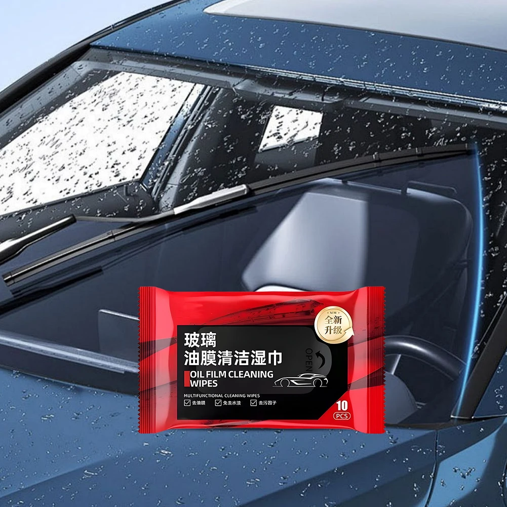 Car Glass Oil Film Removal Wipes Car Window Glass Oil Film Remover Stain Cleaner Remover Wet Wipes 1/5Pack