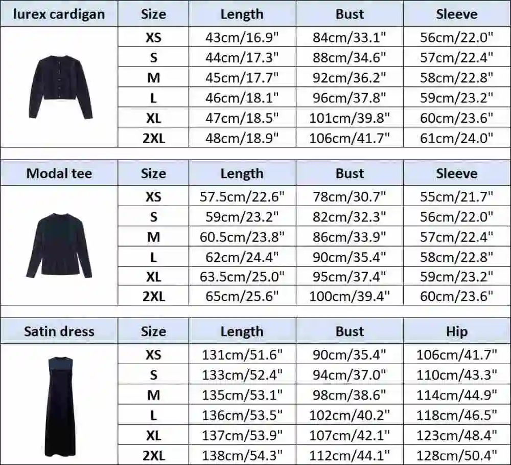 Womens Autumn Winter Maxi Dress  Modal Shirt Set - High Quality Lurex Cardigan