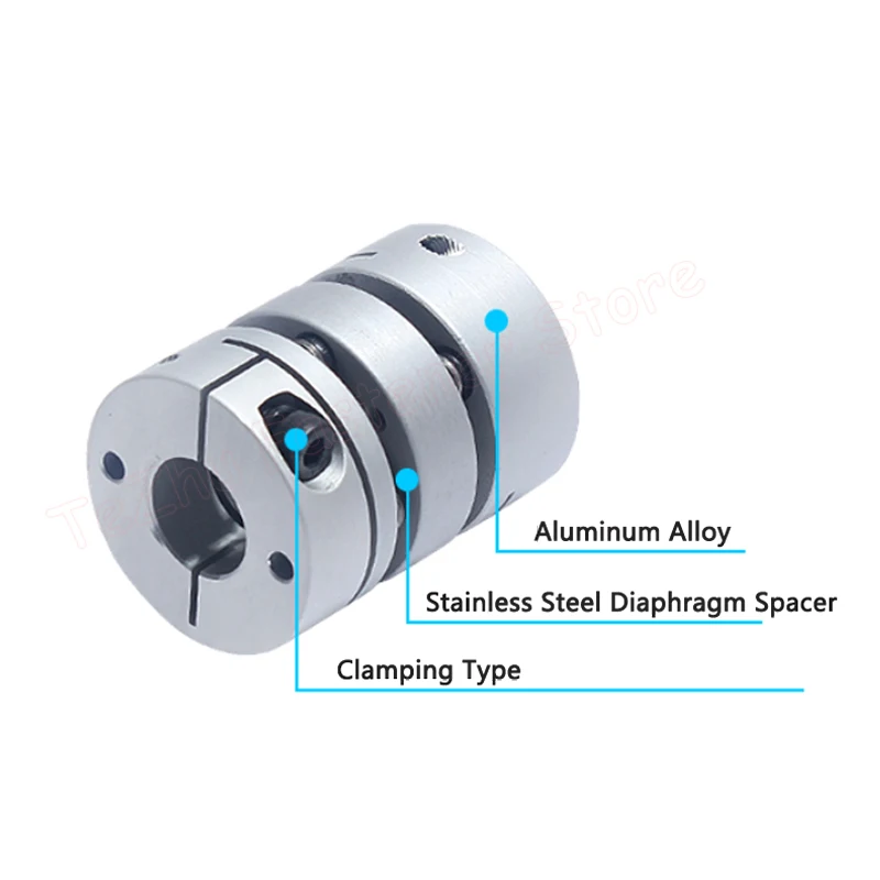 1pc d40l50 aluminio duplo diafragma acoplamento eixo 03