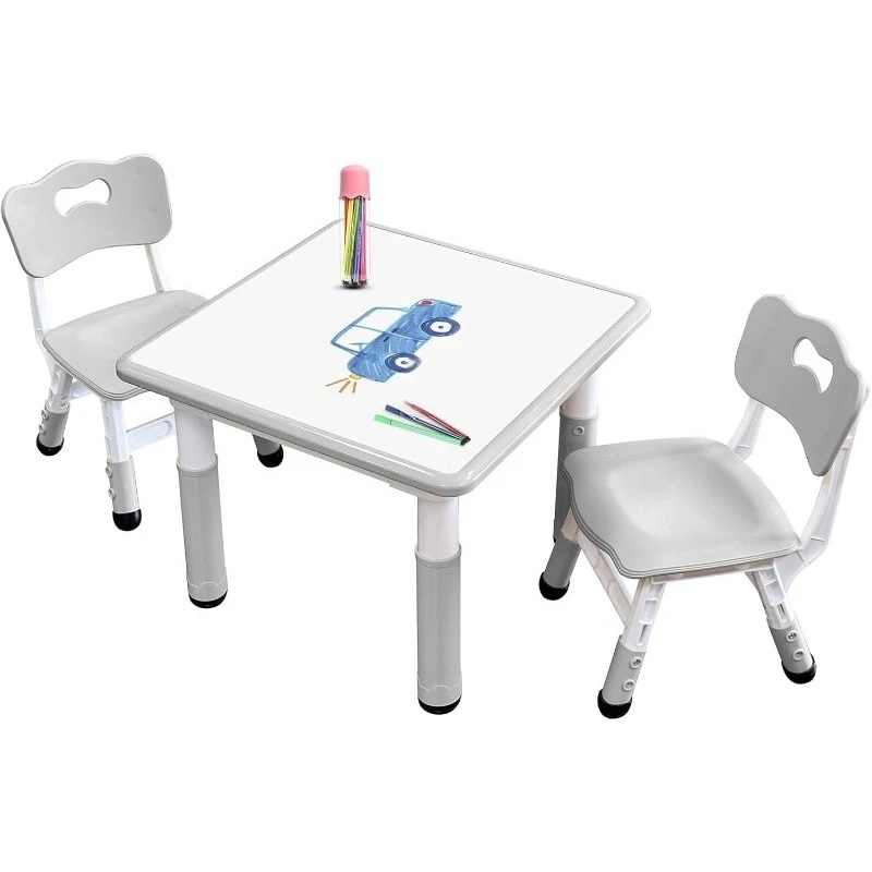 Adjustable kids table and chair set front view