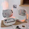 New Storage box with mirror folding makeup mirror Female student dormitory desktop makeup mirror makeup organizer box 1