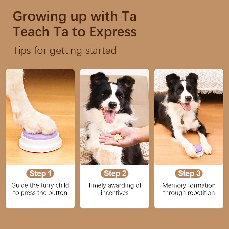Pet Communication Button Cat Dog Voice Toy Push Trainer Recording Squeeze Box Easy Press for Clear Sound Quality Pet Supplies, pet toys, cat toy