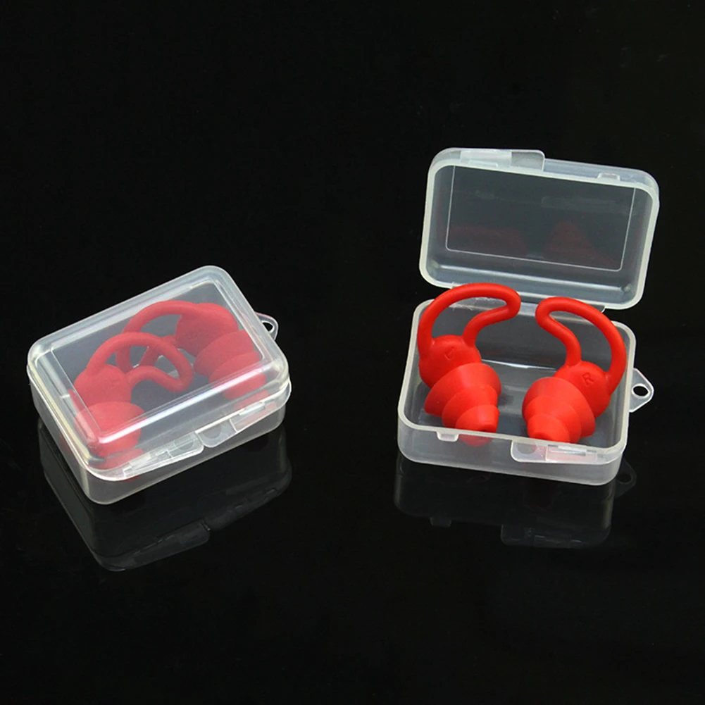 1 Pair Silicone Soundproof Ear Plugs Noise Insulation Soft Sleeping Earplugs for Swmiing Training Water Playing