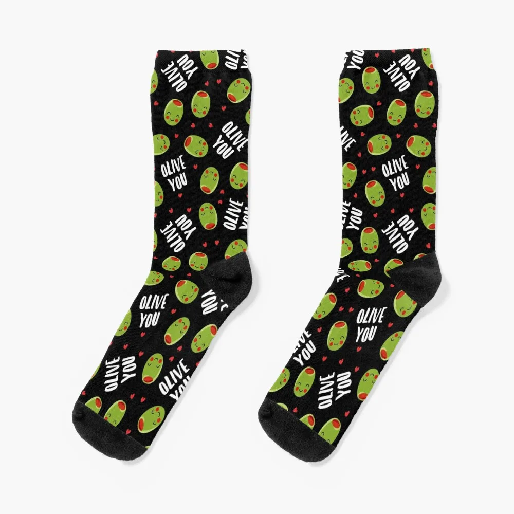 

Olive You - olive valentines - hearts Socks Toe sports cycling Socks For Man Women's