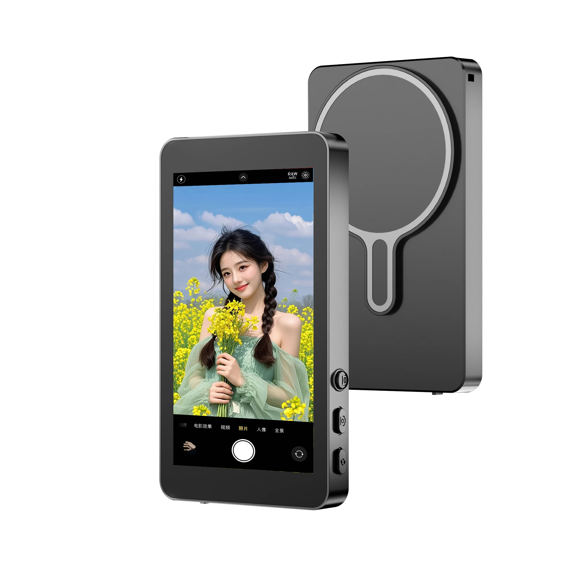 Magnetic Cell Phone Vlog Self Timer Monitor Screen Using Rear Camera Monitor For