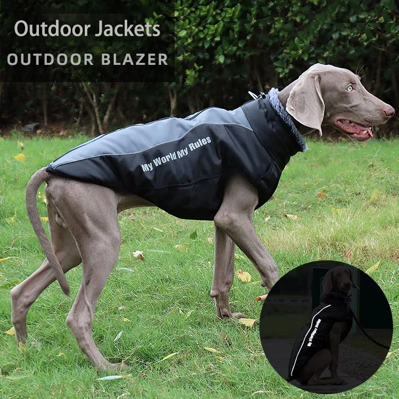 Fashion Designer Dog Jacket Winter Cotton Pet Dog Clothes Windproof Dog  Coat For Large Dogs Vest Adjustable Clothing Ropa Perro