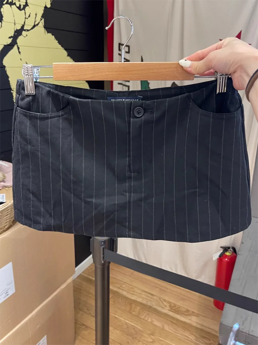 Vintage Stripes Straight Mini Skirt For Women 2024 Summer