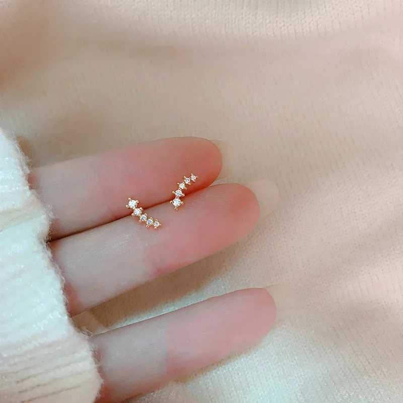 Multiple Style Earrings for Women Mini Zircon Candy Sweet Stud Ear Girls Flower Hypoallergenic Piercing Jewelry Fashion Gifts