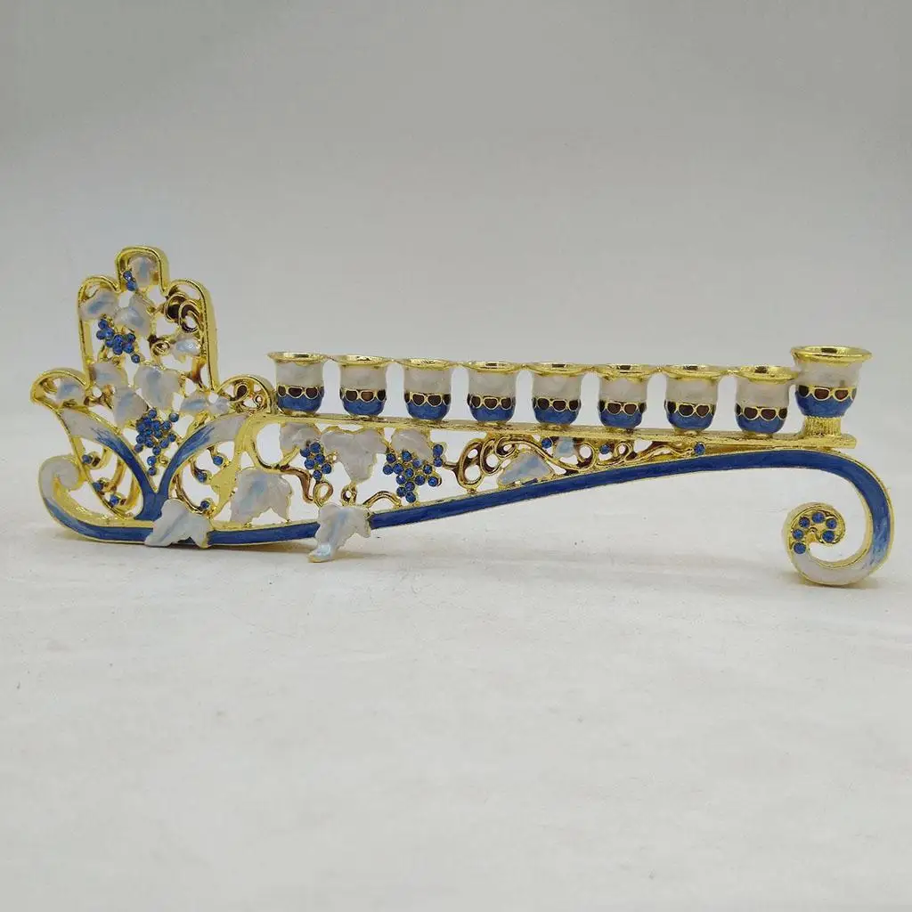 Menorah Candelabra Religions Bejeweled Candle Holder Party Ornament