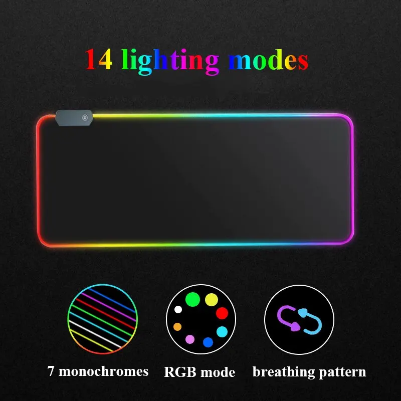 Mouse Pad RGB Luminous Mousepad Thickened Mouse Pad Large Table Pad Encrypted Anti Skid Video Game Office