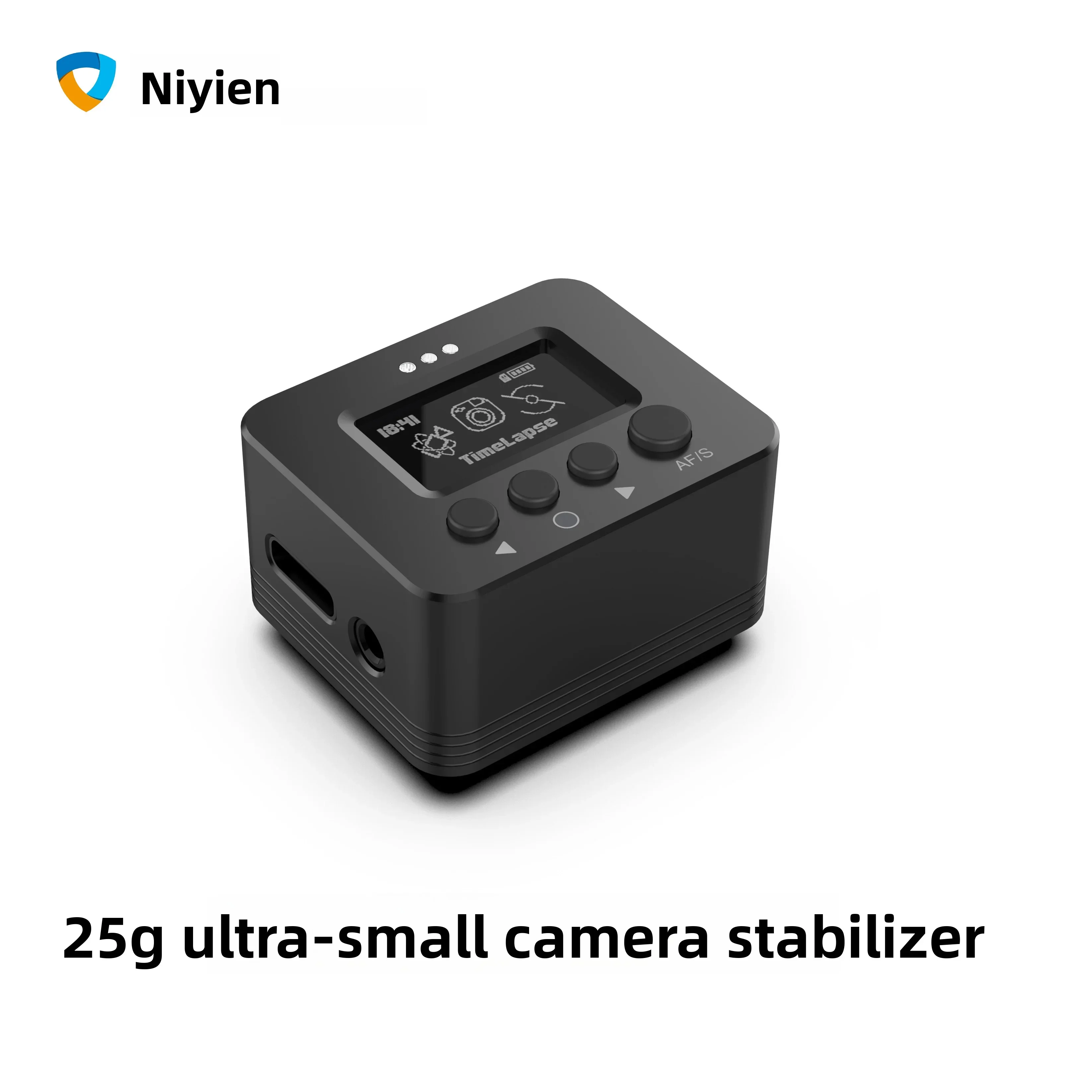 Stabilisateur Intelligent NiYien Sense Flow A1 fixé sous un drone FPV, prêt pour des prises de vue aériennes stables.