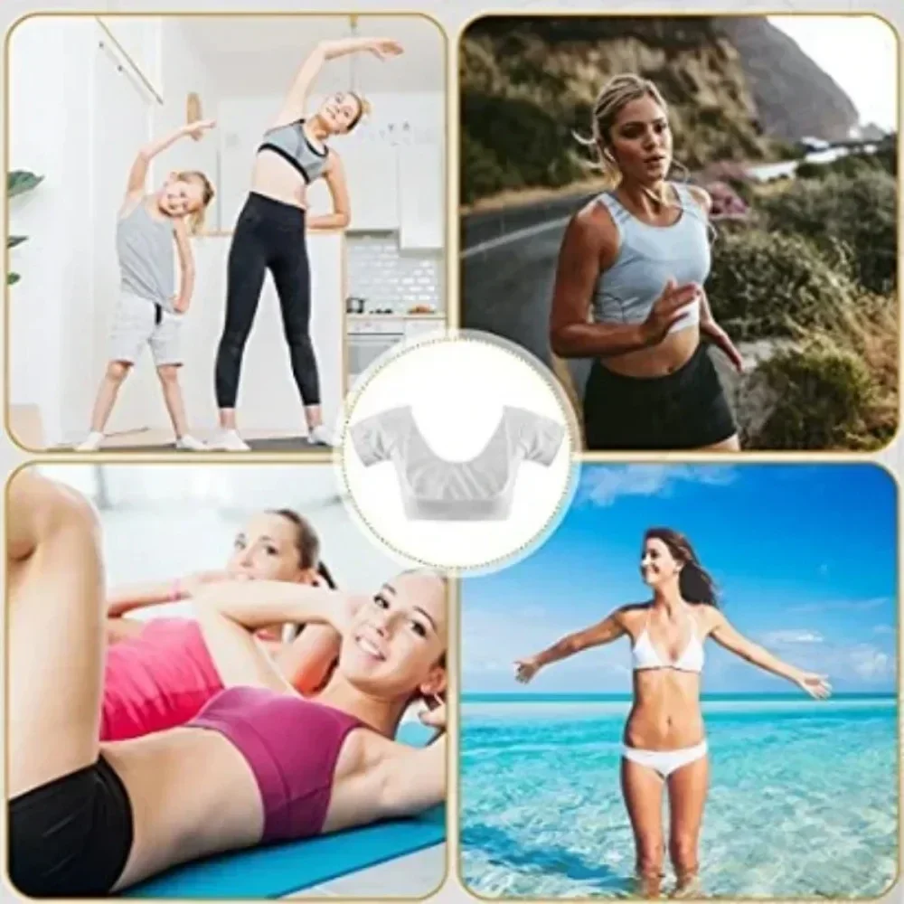 Underarm Sweat Pads Mesh Ultra-thin Vest Absorbent Deodorant Pad Women T-shirt Washable Sweat Proof Under Top With Underarm Sweat Pads perfume