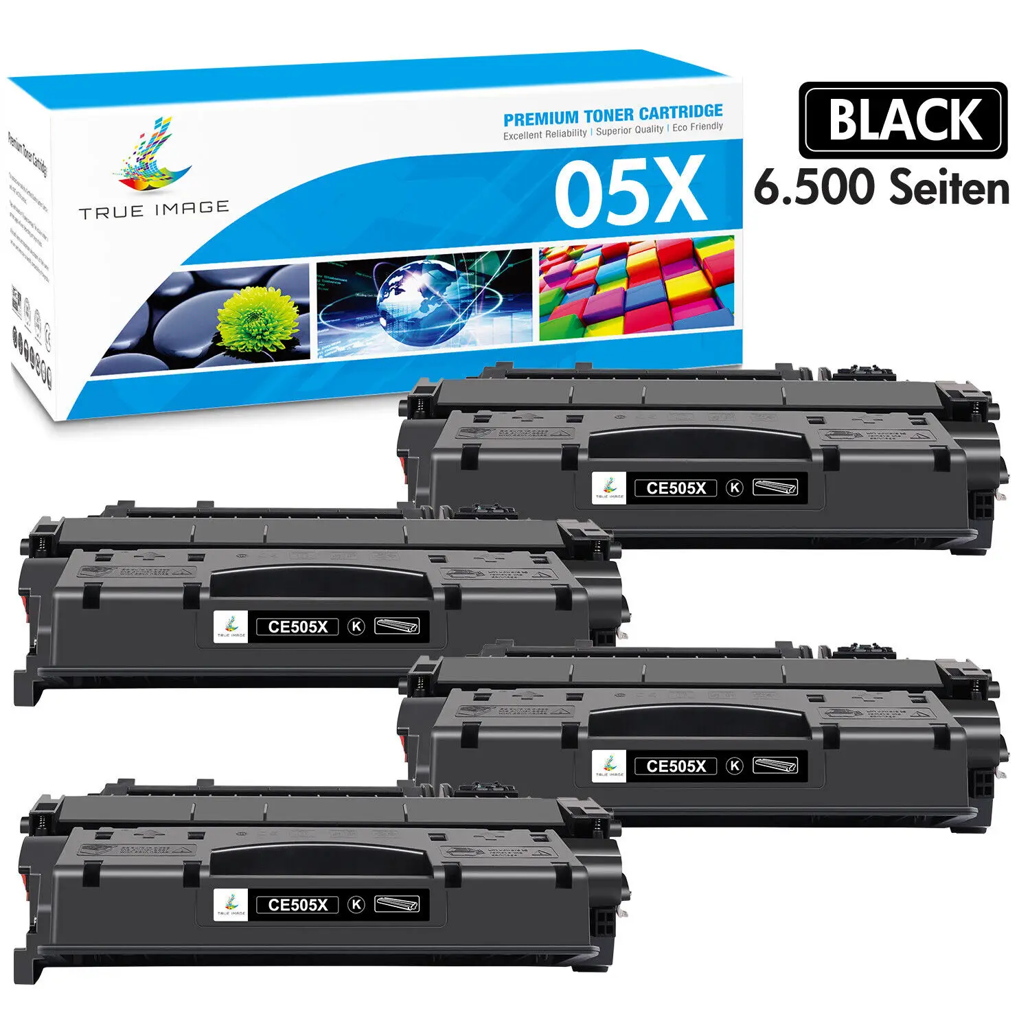 

4 Pack Black CE505X 05X Toner Compatible With HP LaserJet P2055d P2055dn P2055X