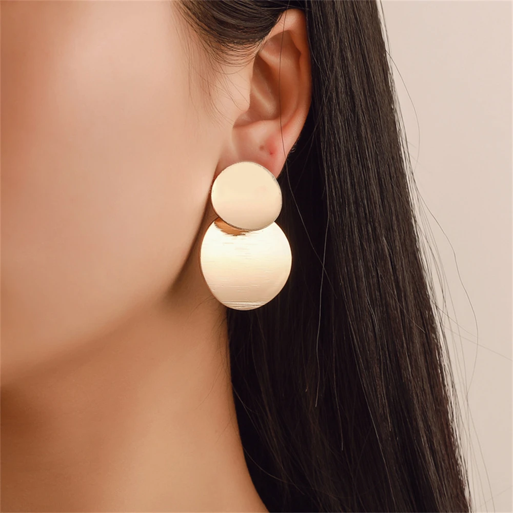 Manjusha Jewels | Modern Double Disc Drop Earrings