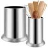 2Pcs Chopstick Holder Stainless Steel Utensil Container Large Capacity Kitchen Utensil Holder with Draining Holes Rustproof 1