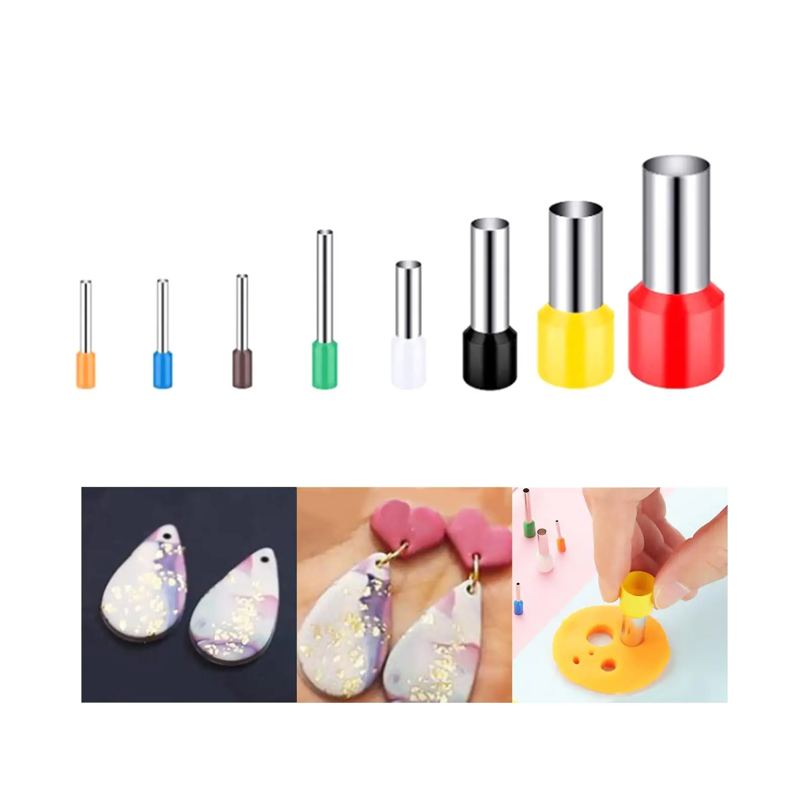 8x 폴리머 커터 원형 절단 모델 펀치 도구 8 크기 도자기 도구, 클레이 종이 꽃 보석 귀걸이