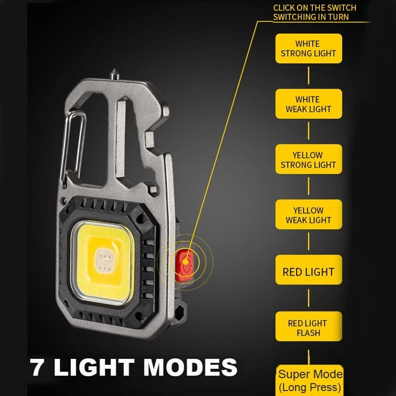 Mini Flashlight Keychain Light 1000 Lumens Bright Rechargeable Small LED Keychain Flashlight 7 Modes Portable Pocket Light led flashlight keychain light