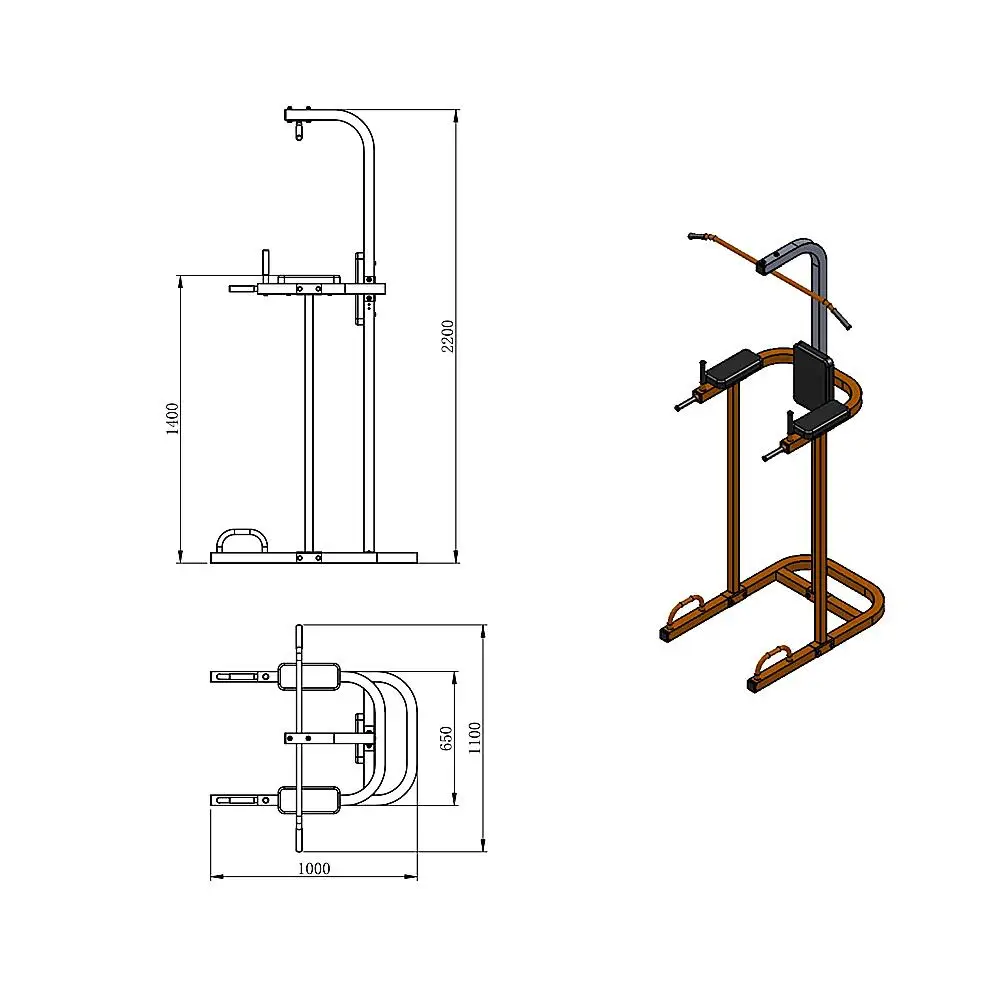 Power Tower Dip Chin Push Up Home Gym MultiStation