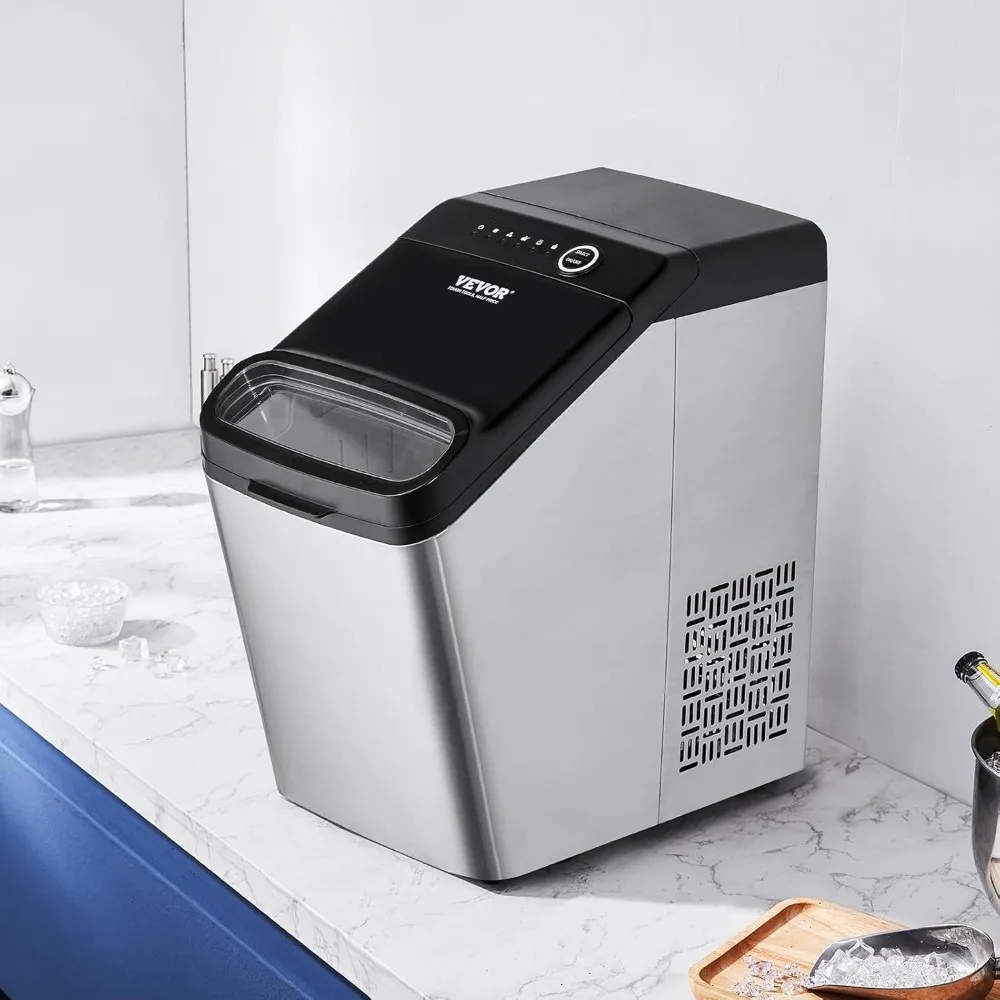 Ice Maker Countertop, 33lbs in 24 Hours, Manual & Auto Refill Self Cleaning Countertop Ice Maker