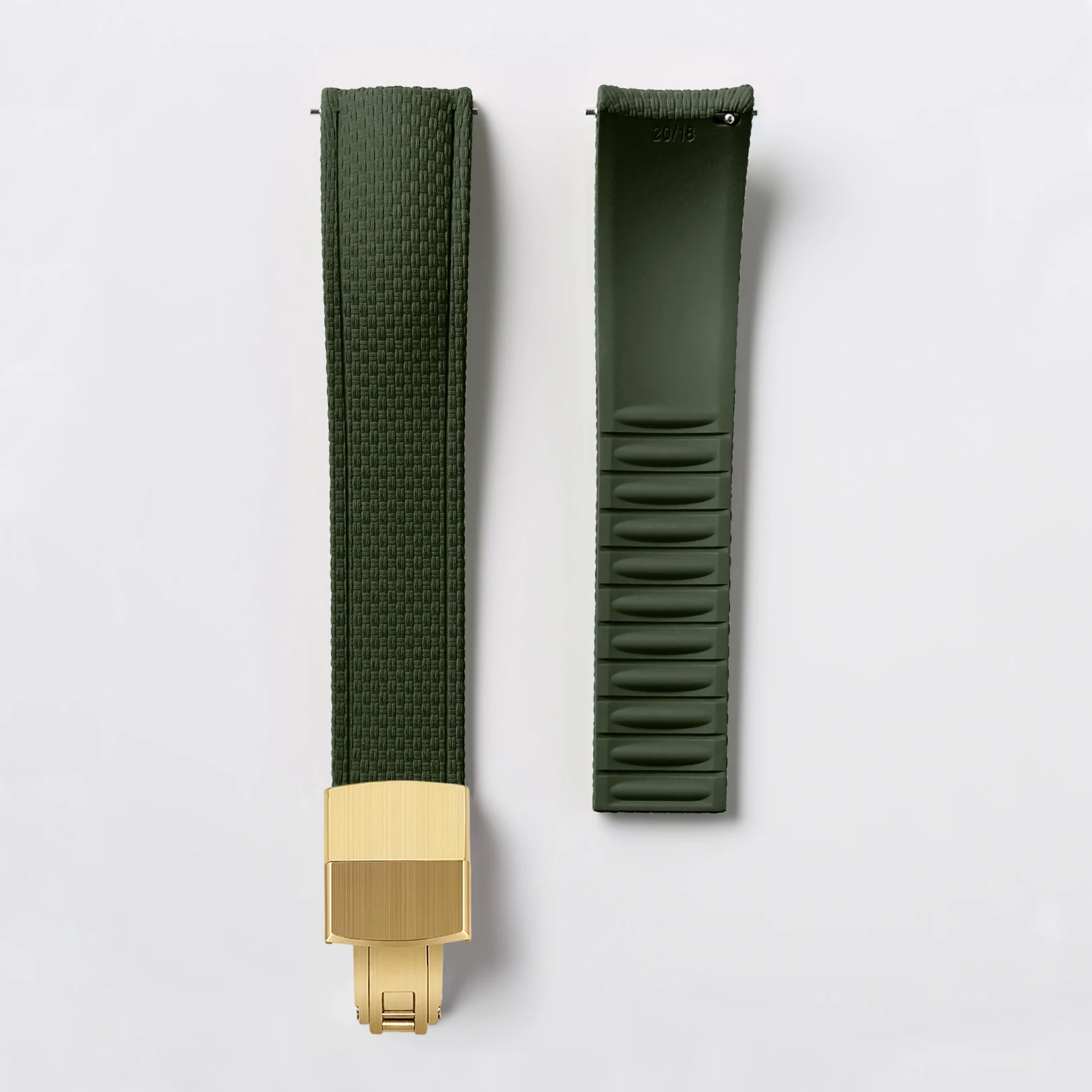 Universal Fluoro Rubber Quick Release Watch Band - Customizable Cut-to-Size Strap