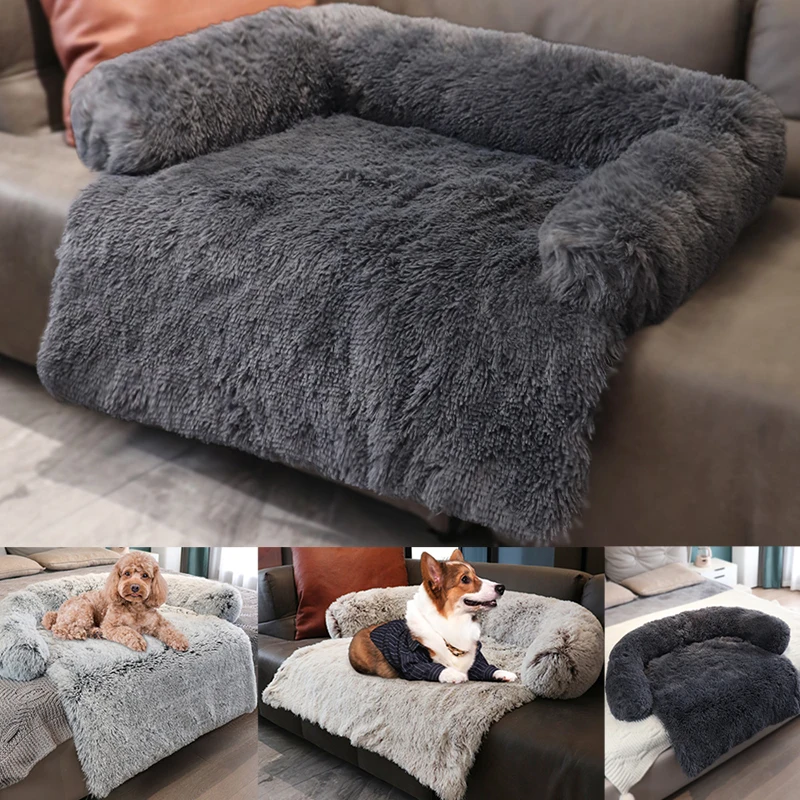Winter Warm Dog Kennel Removable Plush Pet Dog Bed Cushion Sofa For