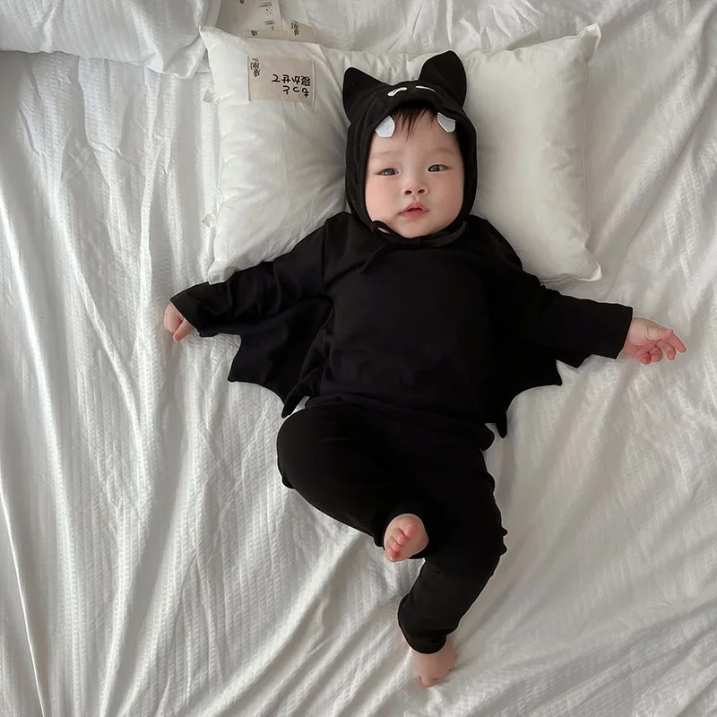 Halloween Baby Clothes Bat Shirt Pants Hat Set