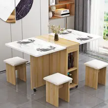 

Folding Table Dining Table Household Small Apartment Multi-Functional Small Mobile Simple Rectangular Dining Table for Home