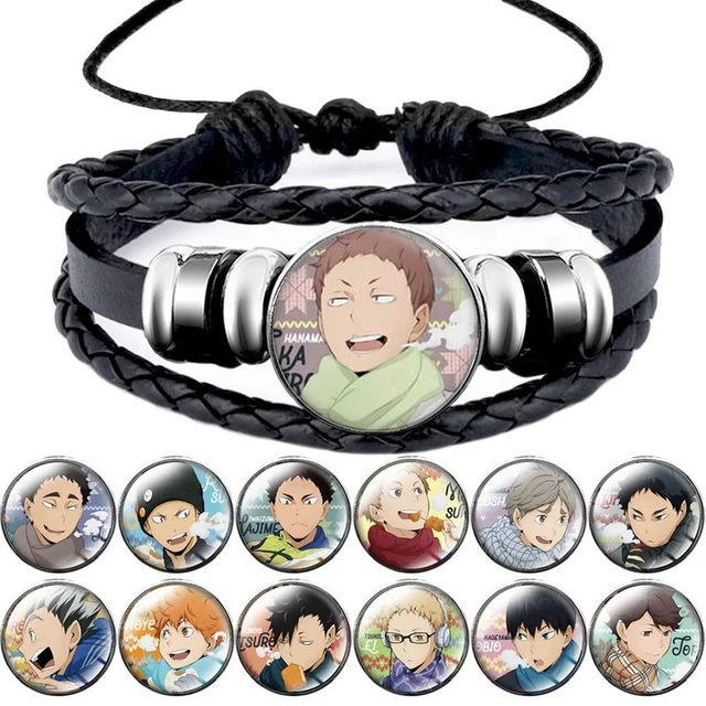 1 pcs moda anime haikyuu! Voleibol meninos mão-tecido ajustável pulseira de  couro pulseira de vidro pulseira de presente masculino feminino brinquedos  - AliExpress