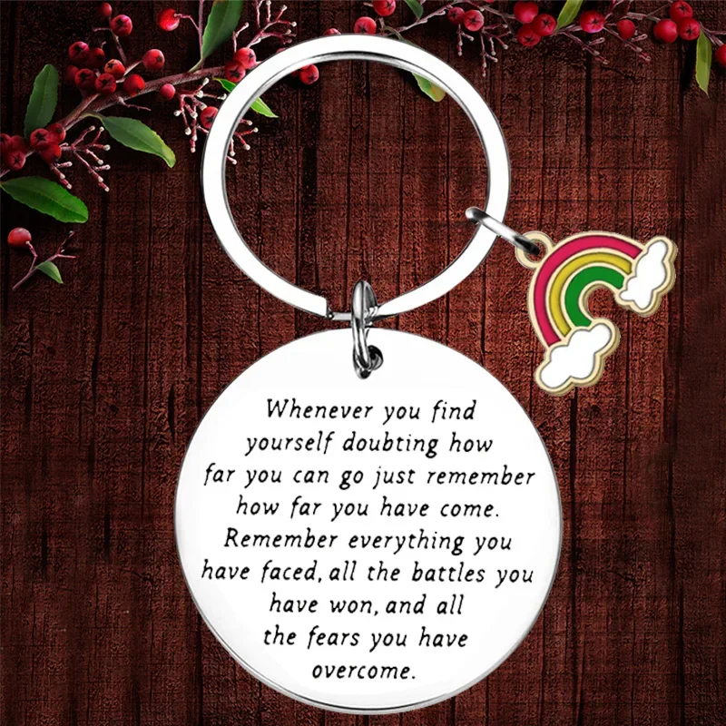 

Charm Encouragement Recovery Gifts Sobriety Sympathy Keychain Pendant Cancer Survivor Awareness Gift Key Chains