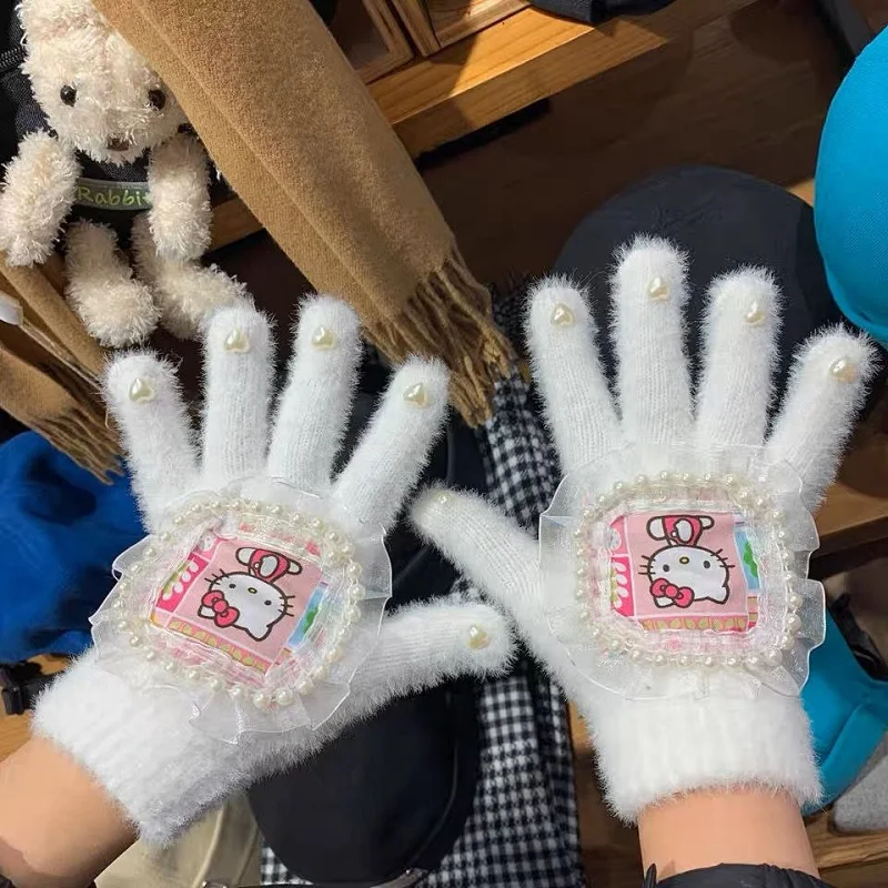 Hello Kitty Gloves | Hello Kitty Winter | Cycling Gloves | Finger Glove |  Movies Tv - Plush - Aliexpress