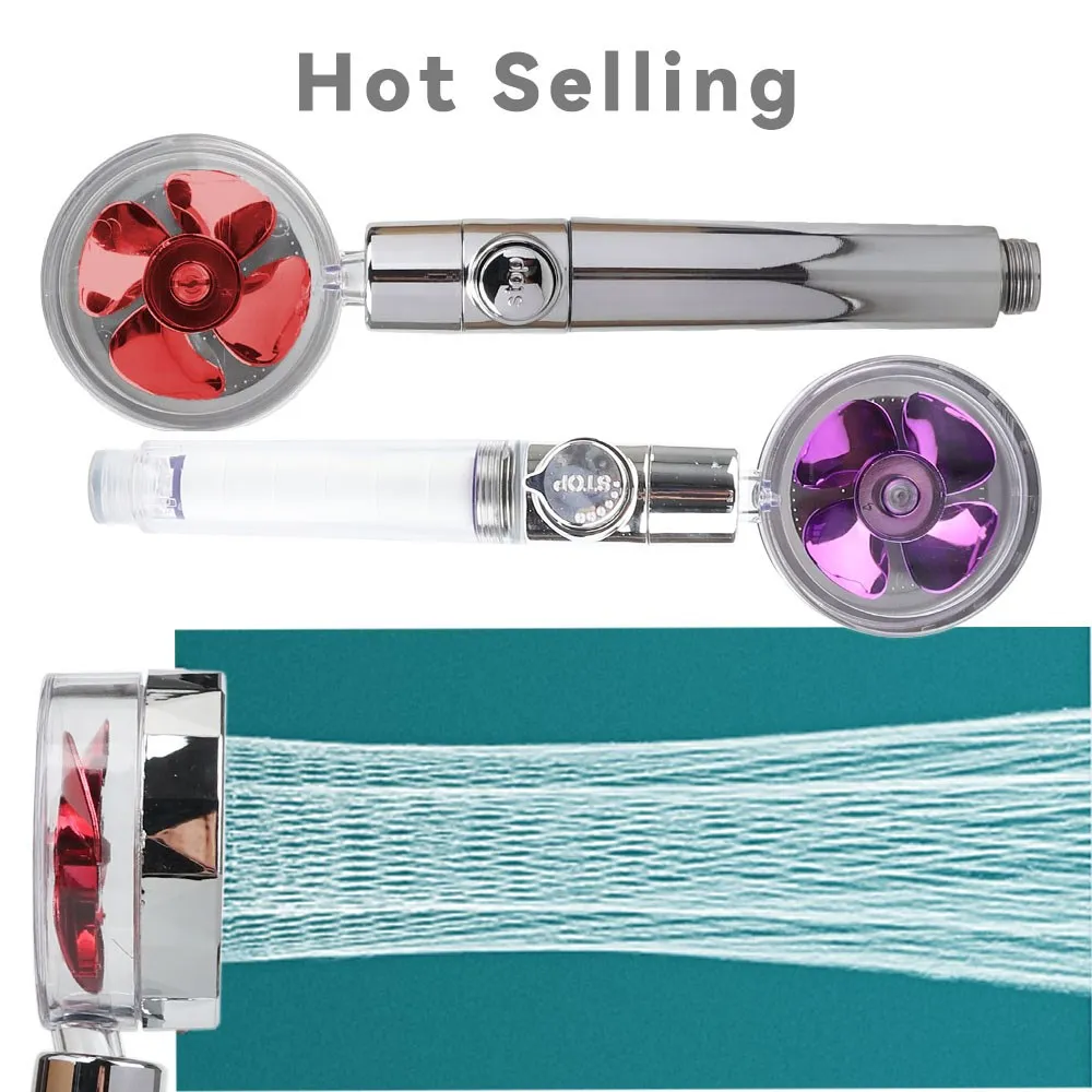 High Pressure Shower Head shower head Water Saving Perforated Propeller Tower Style Shower Stylish Bathe Hose Bathroom Accessories